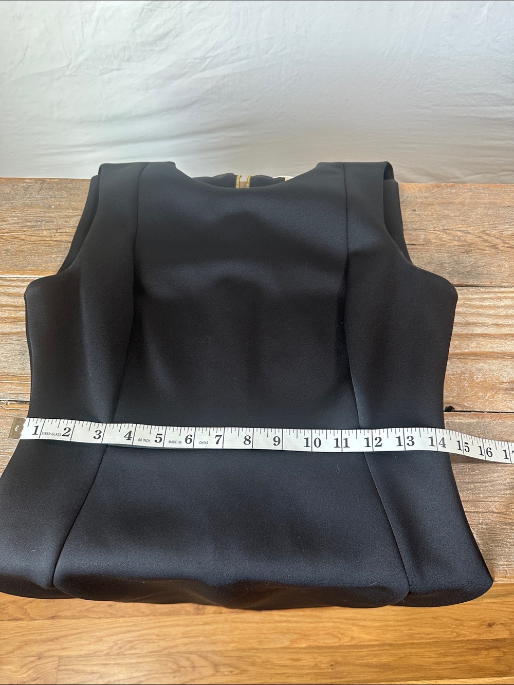 Calvin Klein Black Sleeveless Midi Sheath Dress with Gold Back Zip - Picture 7 of 7